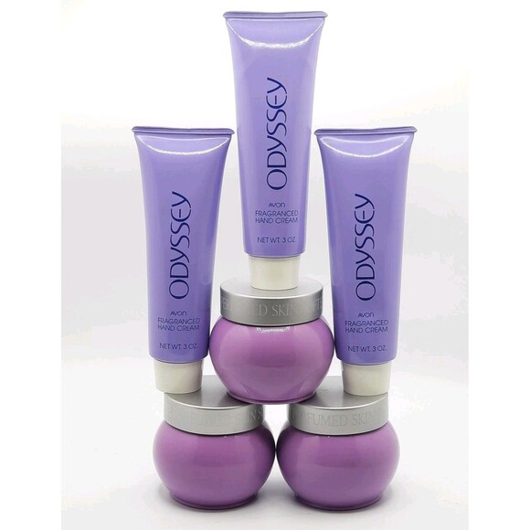 Vintage Bundle Lot of 6 Avon ODYSSEY 3 Perfumed Skin Softener/3 Hand Cream NOS - Picture 1 of 2